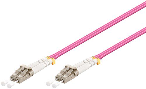 Fibre Optic Cable, Multimode (OM4) Violett, 5 m - optical fibre (FOC), LC-UPC male > LC-UPC male, halogen-free cable sheath (LSZH) 95937