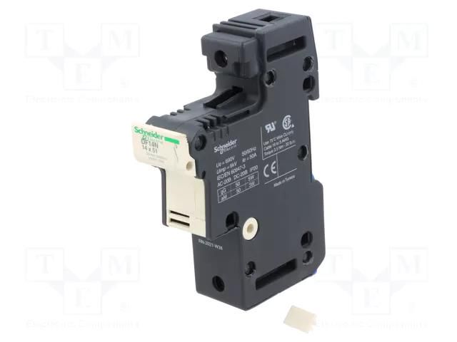 Fuse base; for DIN rail mounting; 50A; Poles: 1 SCHNEIDER ELECTRIC DF14N