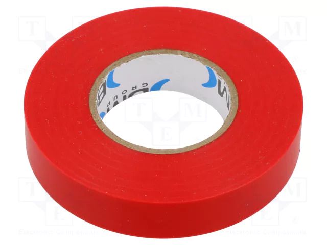 Tape: electrical insulating; W: 15mm; L: 25m; Thk: 0.15mm; red; 200% BM GROUP BMESB1525RO