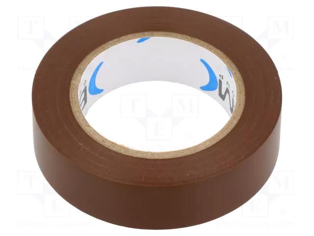 Tape: electrical insulating; W: 15mm; L: 10m; Thk: 0.15mm; brown BM GROUP BMESB1510MA