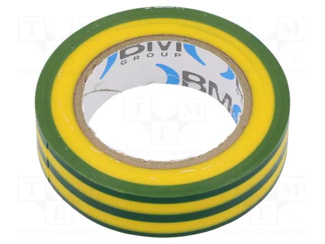 Tape: electrical insulating; W: 15mm; L: 10m; Thk: 0.15mm; PVC film BM GROUP BMESB1510GV