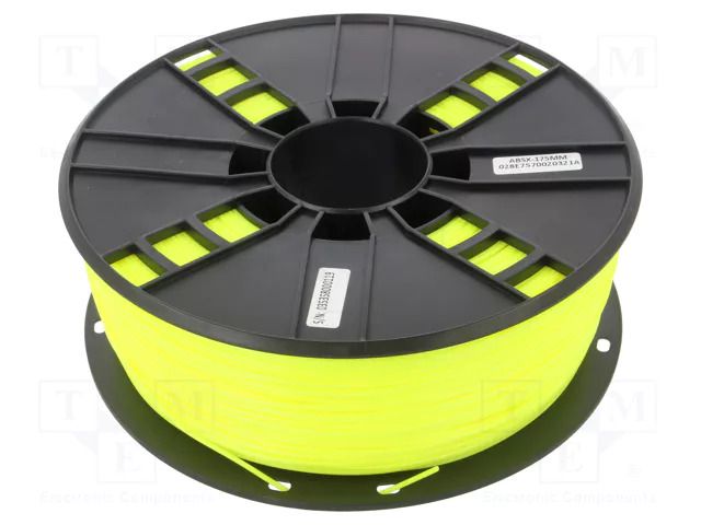 Filament: ABS; 1.75mm; bright yellow; 225÷245°C; 1kg GEMBIRD 3DP-ABS1.75-01-FY