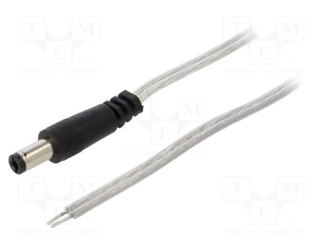 Cable; 2x0.5mm2; wires,DC 5,5/2,5 plug; straight; transparent BQ CABLE DC.CAB.8600.0150
