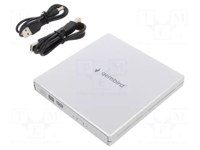 External DVD drive; silver; DC,USB B socket,USB B plug; USB 2.0 GEMBIRD DVD-USB-02-SV