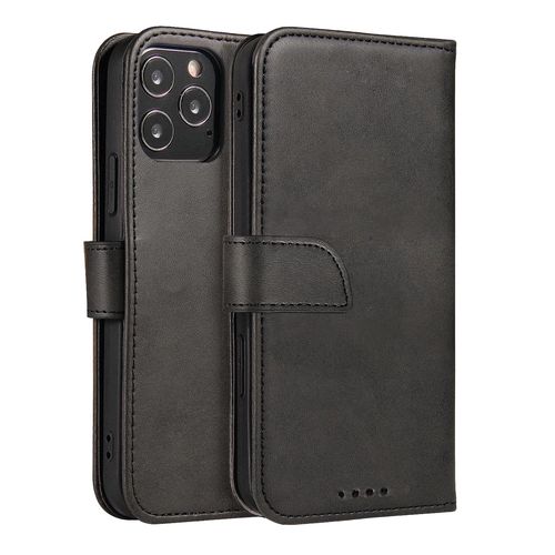 Magnet Case elegant case case cover with a flap and stand function for Motorola Moto E32 black, Hurtel 5907769344350