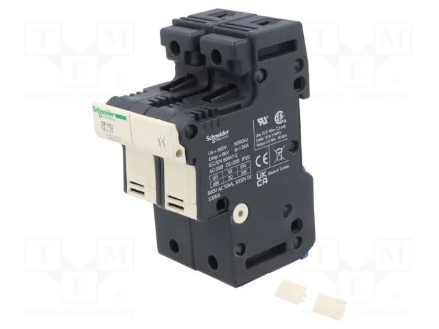 Fuse base; 14x51mm; for DIN rail mounting; 50A; Poles: 2 SCHNEIDER ELECTRIC DF142