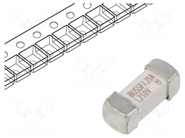 Fuse: fuse; 1.25A; 350VAC; 250VDC; quick blow; ceramic; SMD EATON/BUSSMANN TR-1245UMFF1-25-R