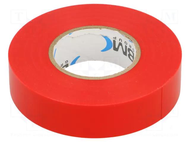 Tape: electrical insulating; W: 19mm; L: 25m; Thk: 0.15mm; red; 200% BM GROUP BMESB1925RO