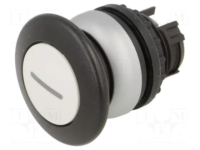 Switch: push-button; 22mm; Stabl.pos: 1; white; none; IP67; mushroom EATON ELECTRIC M22-DP-W-X1