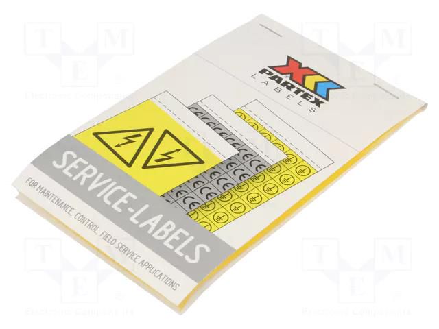 Safety sign; self-adhesive folie; W: 53mm; H: 77mm; yellow PARTEX PLB43015PV