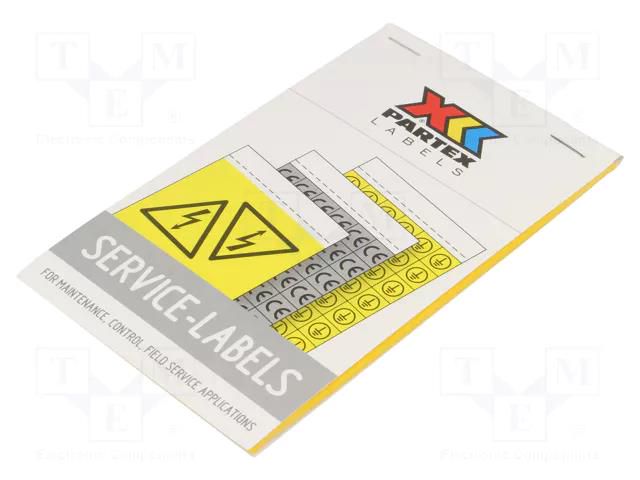 Safety sign; self-adhesive folie; W: 26.3mm; H: 120mm; yellow PARTEX PLB43016PV