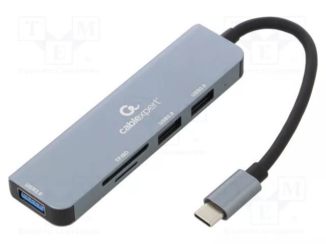 Hub USB; USB A socket x2,USB C plug; USB 2.0,USB 3.1; grey GEMBIRD UHB-CM-CRU3P1U2P2