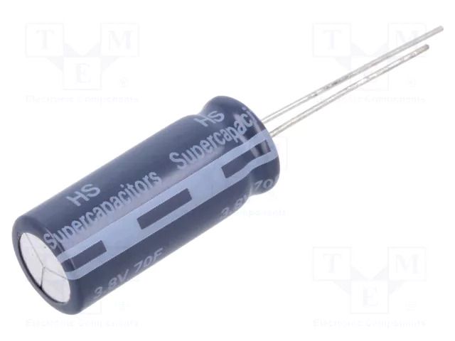 Supercapacitor; THT; 70F; 2.2÷3.8VDC; ±20%; Body dim: Ø10.5x27mm EATON ELECTRONICS HS1025-3R8706-R
