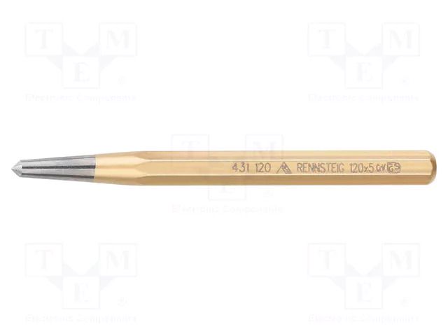 Centre punch; L: 120mm; Spanner: 10mm; Ø: 5mm RENNSTEIG REN.4311200