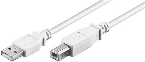 USB 2.0 Hi-Speed cable, white, 1 m - USB 2.0 male (type A) > USB 2.0 male (type B) 96186