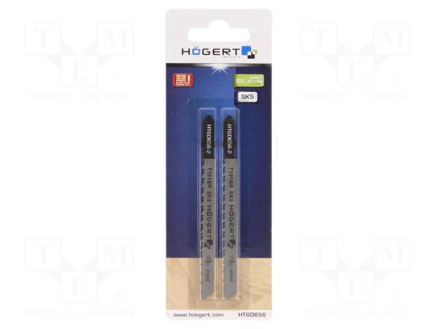 Hacksaw blade-set; wood,jigsaw; 100mm; 10teeth/inch; 2pcs. HÖGERT TECHNIK HT6D656-2