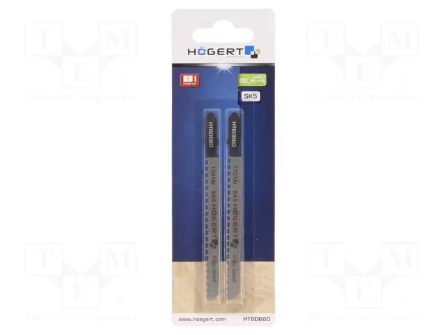 Hacksaw blade-set; wood,jigsaw; 100mm; 12teeth/inch; 2pcs. HÖGERT TECHNIK HT6D660-2