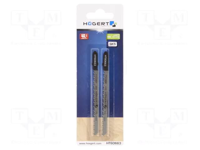 Hacksaw blade-set; wood,jigsaw; 100mm; 10teeth/inch; 2pcs. HÖGERT TECHNIK HT6D663-2