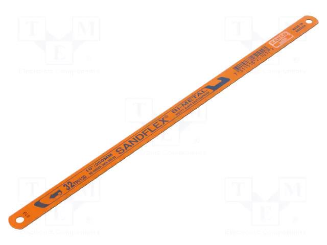 Hacksaw blade; metal,hand saw; 250mm; 32teeth/inch; SANDFLEX BAHCO SA.390625032