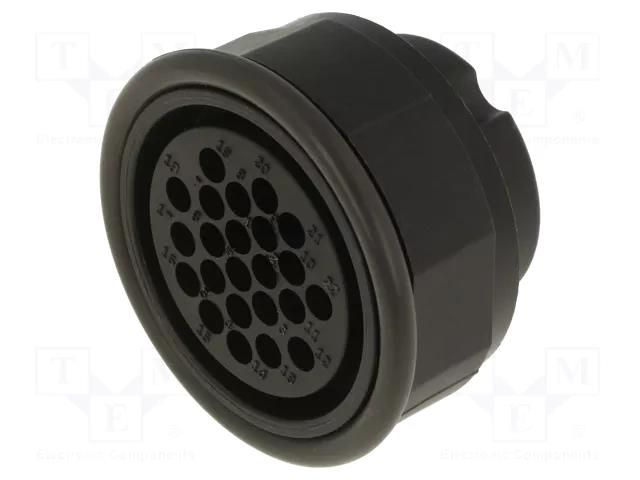 Connector: circular; female; contact insert; UIC558; PIN: 22; 10A HARTING 09580223101