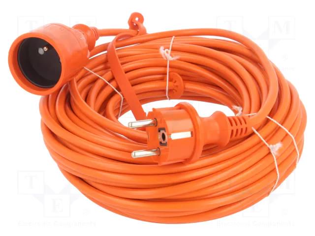 Extension lead; 3x1mm2; Sockets: 1; PVC; orange; 20m; 10A; STANDARD KEL W-96971