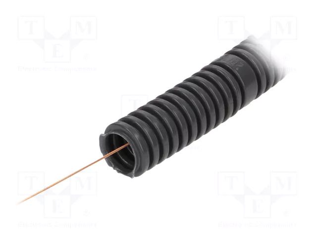 Protective tube; Size: 20; PVC; dark grey; L: 25m; with pilot wire PAWBOL PW-6161A-25/750P