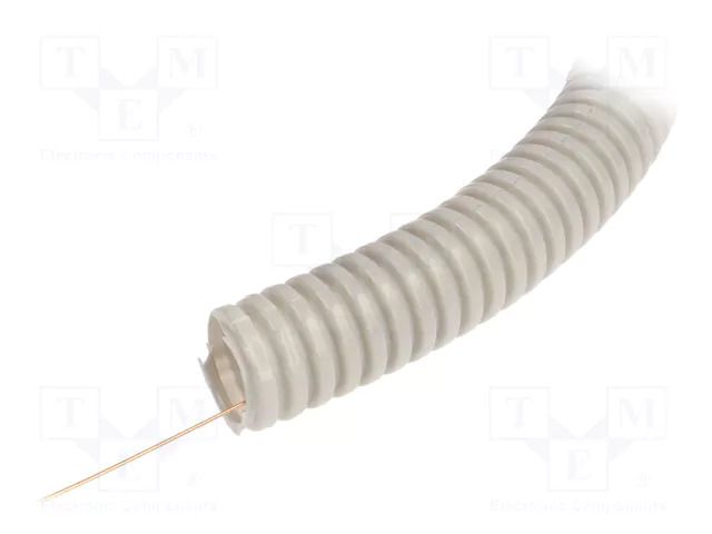 Protective tube; Size: 25; PVC; grey; L: 50m; with pilot wire; 320N PAWBOL PW-6163A-50P