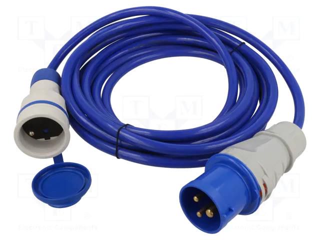 Extension lead; 3x2.5mm2; Sockets: 1; PUR; blue; 5m; 16A; EXTREM KEL W-99944