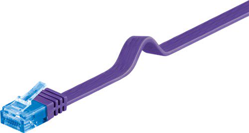 CAT 6A Flat Patch Cable U/UTP, violet, 2 m - copper conductor (CU) 96324