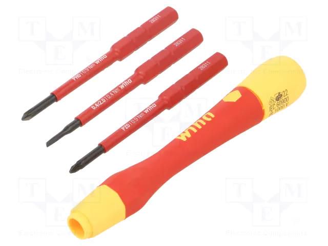 Kit: screwdrivers; insulated,precision; Phillips,Pozidriv®,slot WIHA WIHA.43167