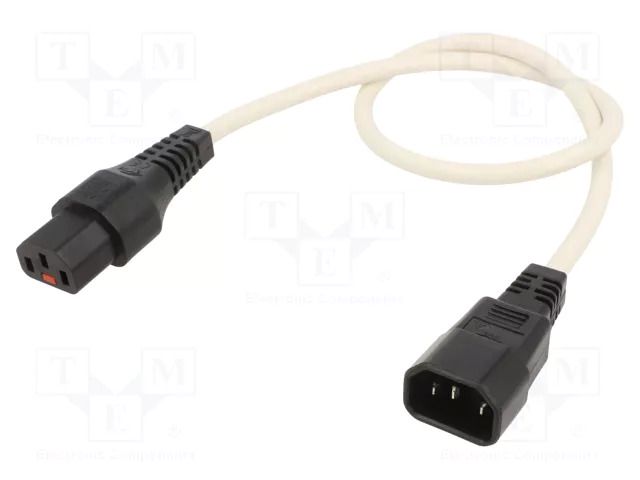 Cable; IEC C13 female,IEC C14 male; 0.5m; with IEC LOCK locking SCHAFFNER / TE Connectivity SCHAFFNER-820075
