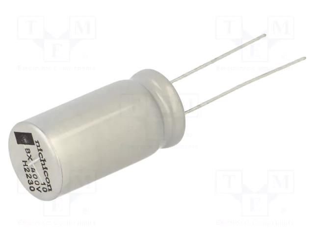 Capacitor: electrolytic; THT; 10uF; 400VDC; Ø12.5x25mm; Pitch: 5mm NICHICON UBX2G100MHL