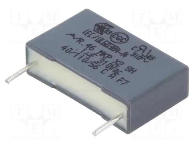 Capacitor: polypropylene; X2; 100nF; 18x11x5mm; THT; ±10%; 15mm KEMET R463I310000M1K