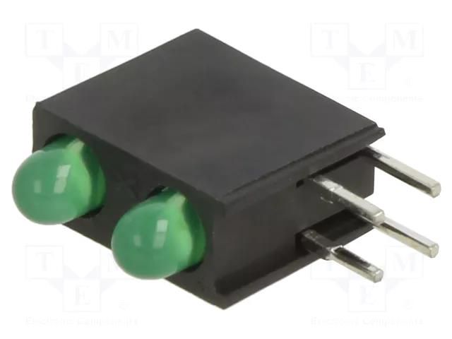 LED; in housing; 2.9mm; No.of diodes: 2; green; 20mA; 60°; 40mcd LUMEX SSF-LXH240GGD