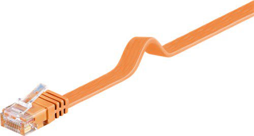 CAT 6 Flat Patch Cable, U/UTP, orange, 1.5 m - copper conductor (CU) 96409
