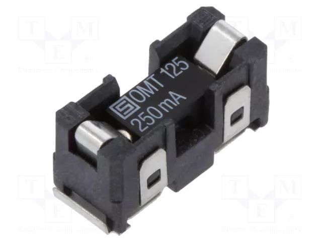 Fuse: fuse; 250mA; 125VAC; 125VDC; time-lag; ceramic; SMD; OMZ 125 SCHURTER 3404.2320.11