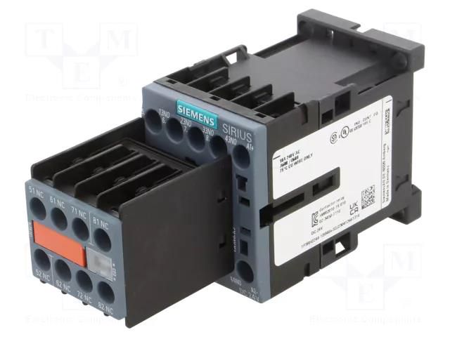 Contactor: 8-pole; NC x4 + NO x4; 24VDC; 3A; 3RH20; Size: S00 SIEMENS 3RH2244-1BB40