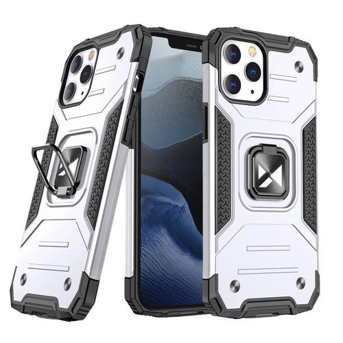 Wozinsky Ring Armor case for iPhone 14 Pro Max armored cover magnetic holder ring silver, Wozinsky 5907769320484