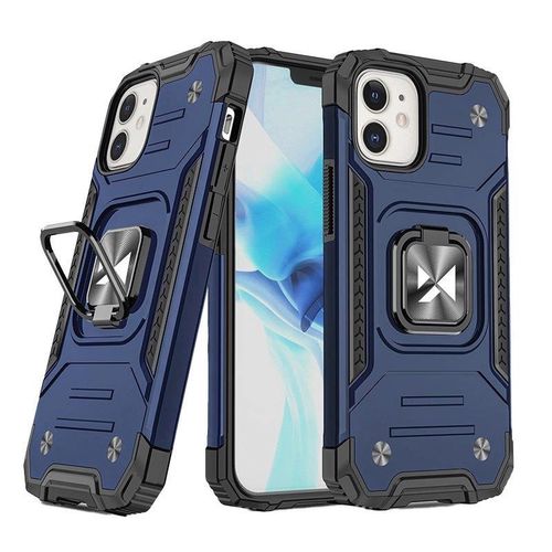 Wozinsky Ring Armor case for iPhone 14 Plus armored cover magnetic holder ring blue, Wozinsky 5907769320361