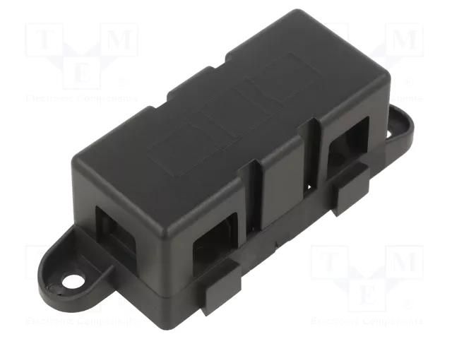 Fuse holder with cover; 500A; screw; Leads: M8 screws; 32V OPTIFUSE BLC-07B