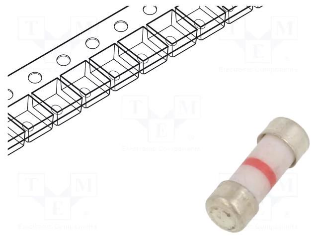 Fuse: fuse; 50mA; 250V; quick blow; ceramic; 3.05x8.7mm EATON/BUSSMANN C308F50MA-TR