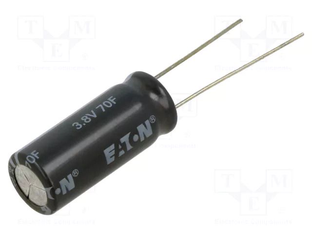 Supercapacitor; THT; 70F; 2.2÷3.8VDC; ±20%; Body dim: Ø10.5x27mm EATON ELECTRONICS HSL1025-3R8706-R