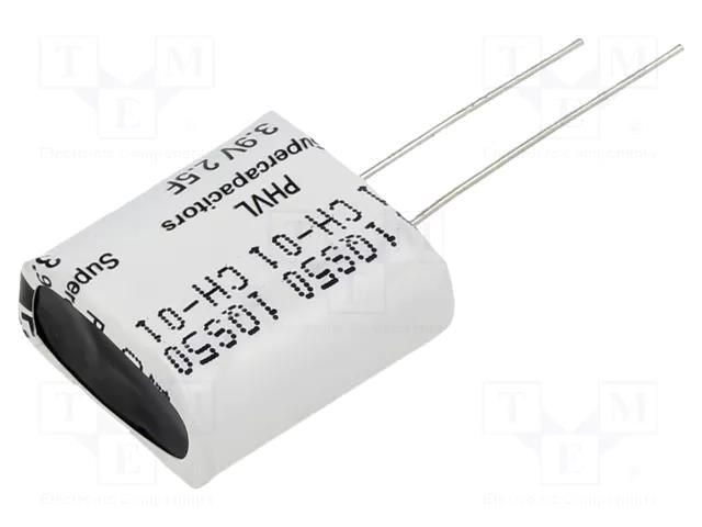 Supercapacitor; THT; 2.5F; 3.9VDC; -10÷30%; Body dim: 11x21.3x23mm EATON ELECTRONICS PHVL-3R9V255-R