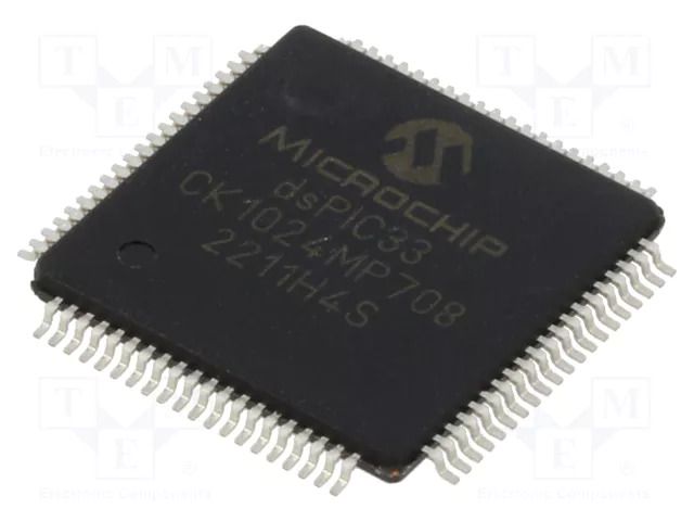 IC: dsPIC microcontroller; 1024kB; 128kBSRAM; TQFP80; 3÷3.6VDC MICROCHIP TECHNOLOGY 33CK1024MP708-E/PT