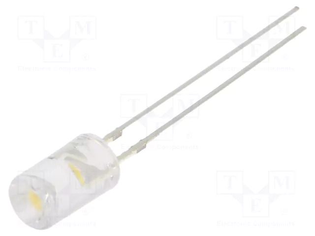 LED; white warm; 5mm; 500÷750mcd; 120°; Front: recessed; 12VDC OPTOSUPPLY OSM5DK5MC1B-12V