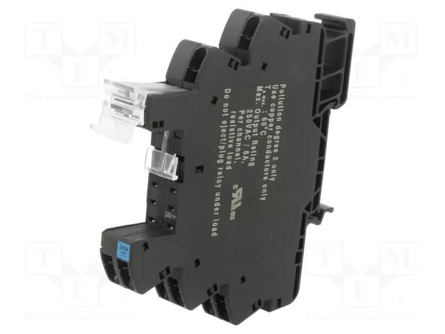 Socket; 10A; for DIN rail mounting; spring clamps; -40÷60°C WEIDMÜLLER TRZ-24VDC-2CO-EMP