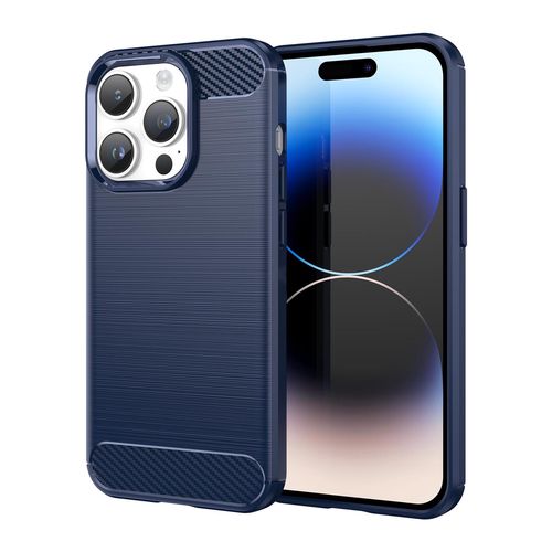 Carbon Case for iPhone 14 Pro Max flexible gel back cover blue, Hurtel 9145576267271 9145576267271