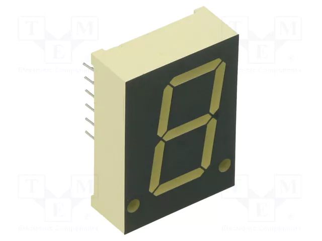 Display: LED; 7-segment; 20.32mm; 0.8"; No.char: 1; yellow; anode KINGBRIGHT ELECTRONIC SA08-11SYKWA