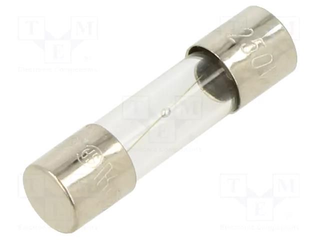 Fuse: fuse; 630mA; 250VAC; time-lag; glass; 5x20mm; brass; bulk OPTIFUSE TSD-630MA