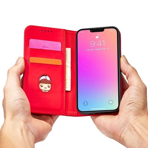 Magnet Card Case case for iPhone 14 flip cover wallet stand red, Hurtel 5907769347658 5907769347658